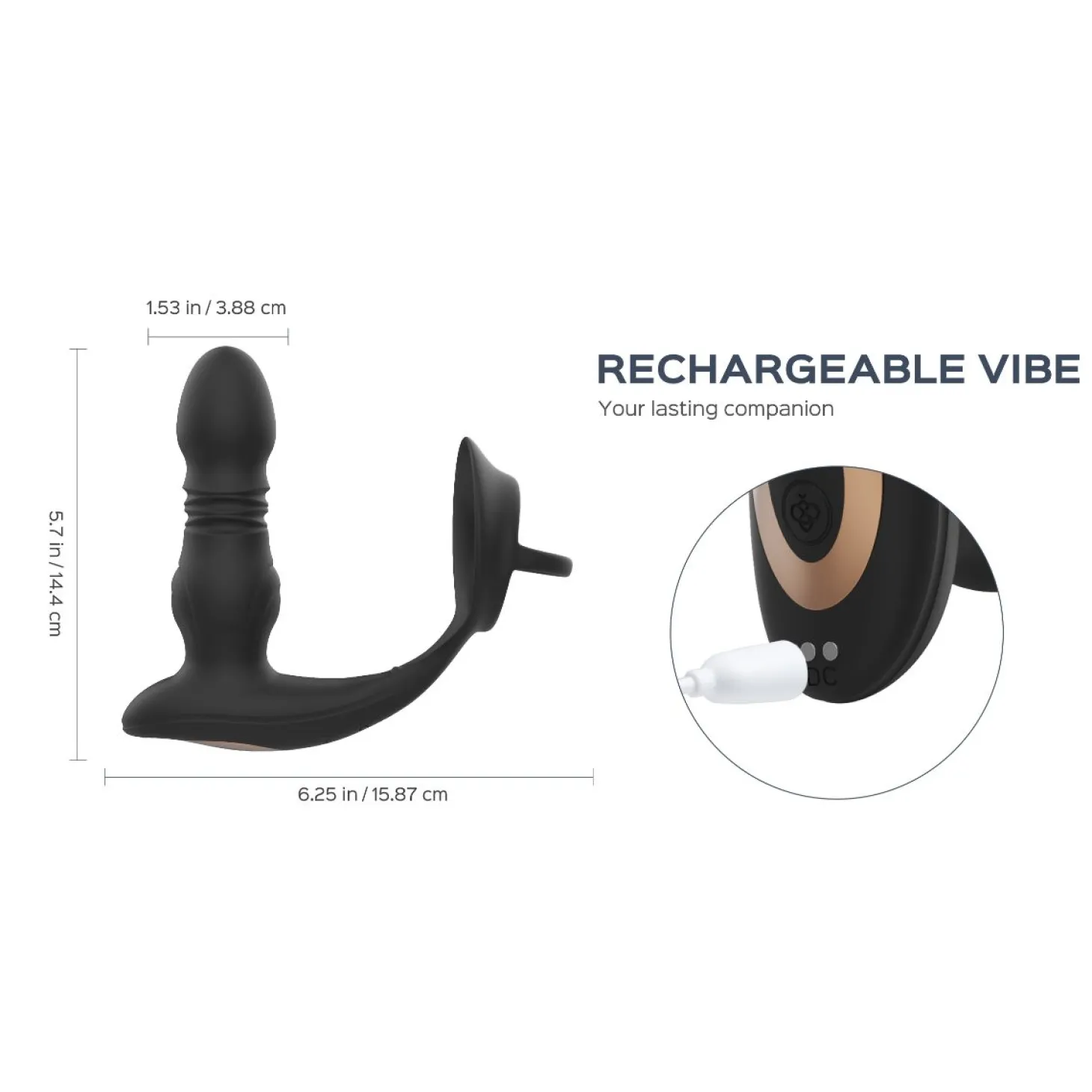 HoneyPlayBox – Cyrus Vibromasseur Prostatique à Poussée – Noir
