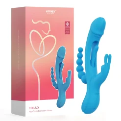HoneyPlayBox - Trilux Kinky Finger Vibromasseur Rabbit - Bleu