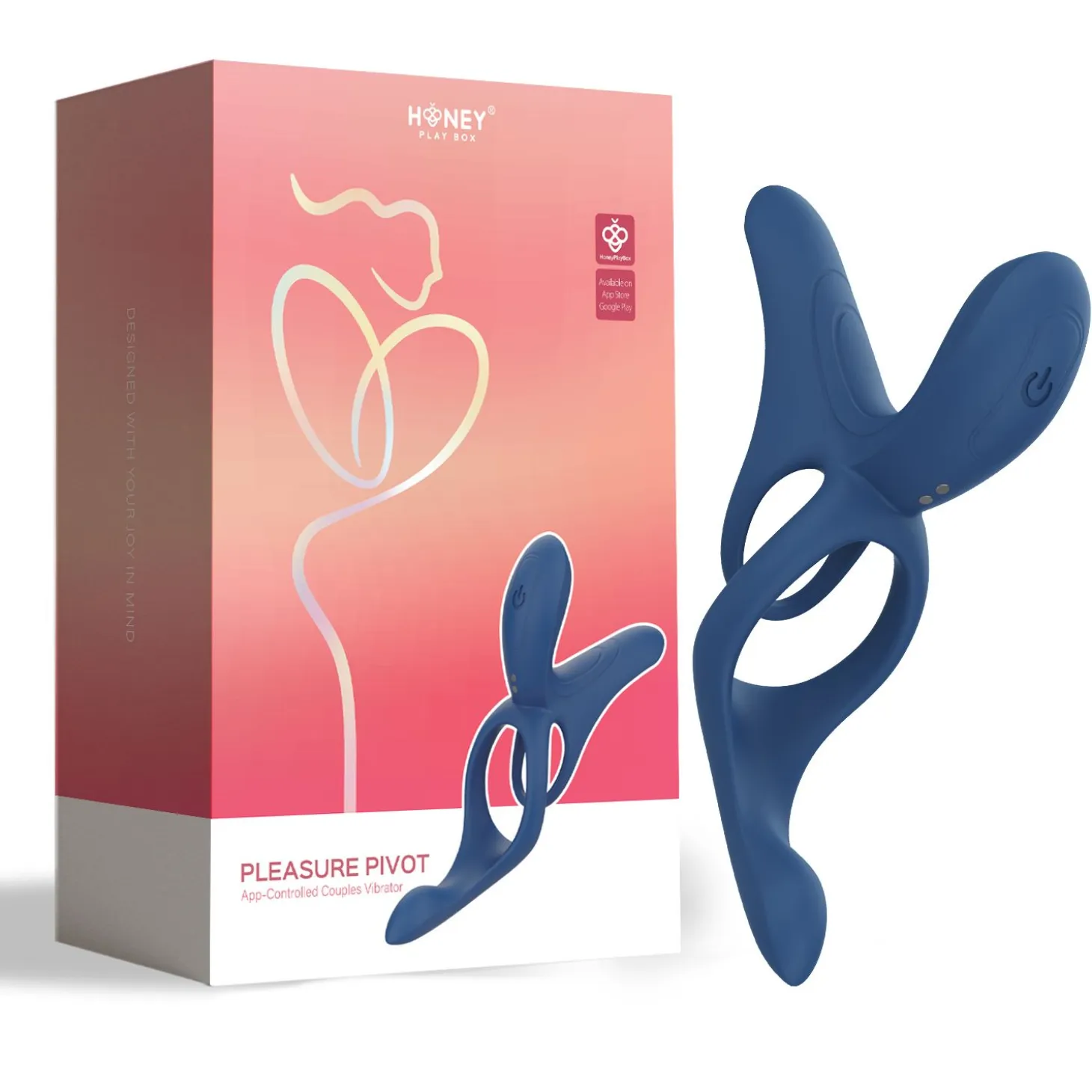 HoneyPlayBox - Vibromasseur connecté pour couples 4-en-1 - Bleu