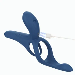 HoneyPlayBox - Vibromasseur connecté pour couples 4-en-1 - Bleu