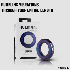 Hueman - Anneau vibrant pour pénis et testicules - Bleu