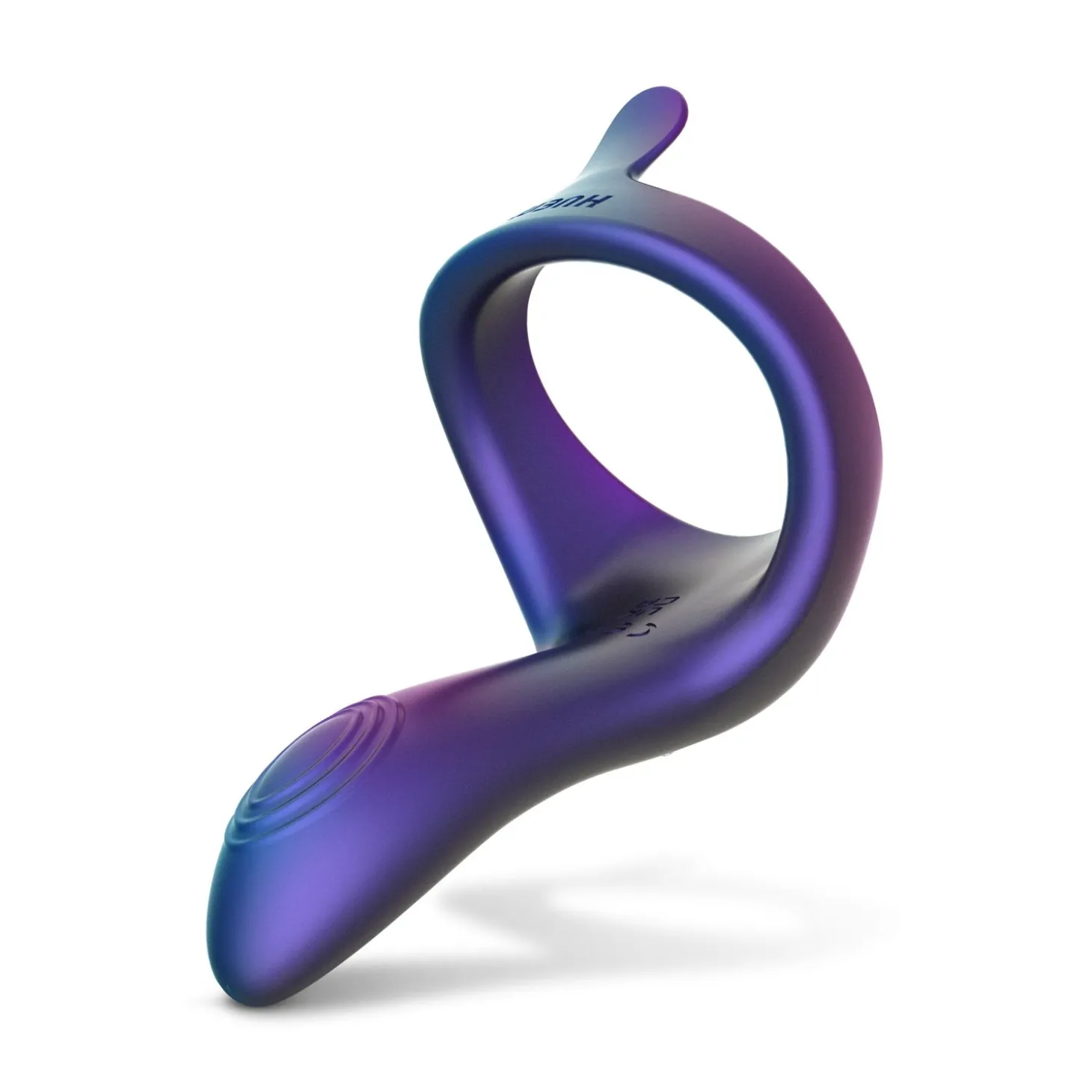 Hueman - Cockring vibrant avec bras de stimulation "Solar "- Bleu