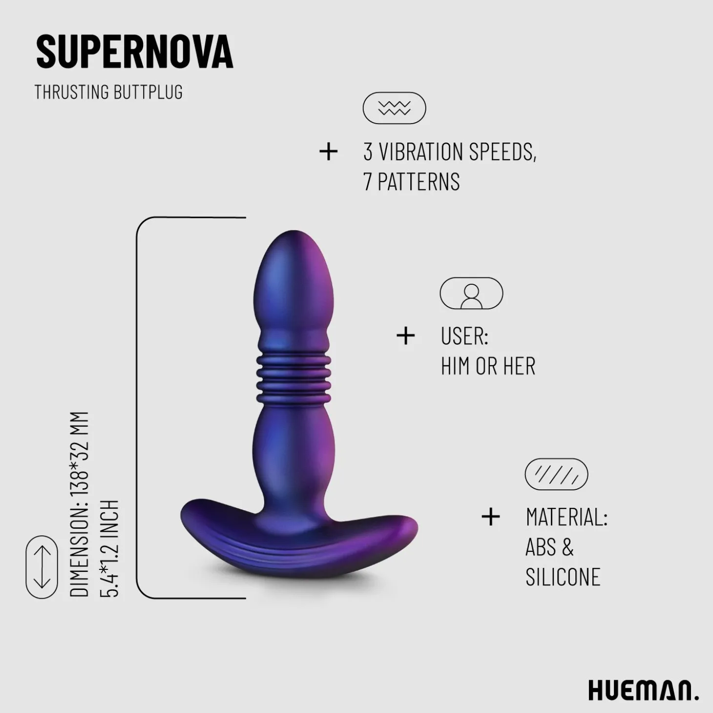Hueman - Plug Anal à Poussée