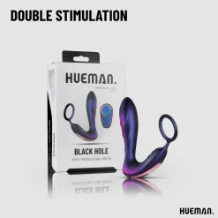 Hueman - Plug anal vibrant avec cockring et télécommande - Violet