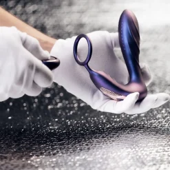 Hueman - Plug anal vibrant avec cockring et télécommande - Violet