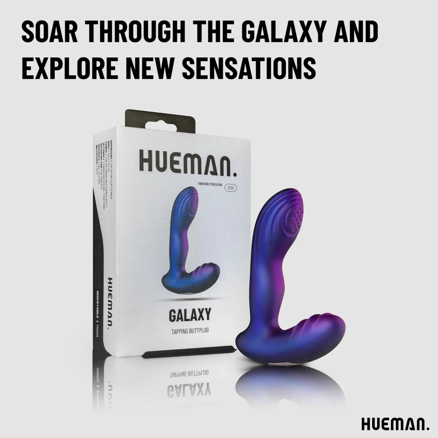 Hueman - Plug anal vibrant - Bleu