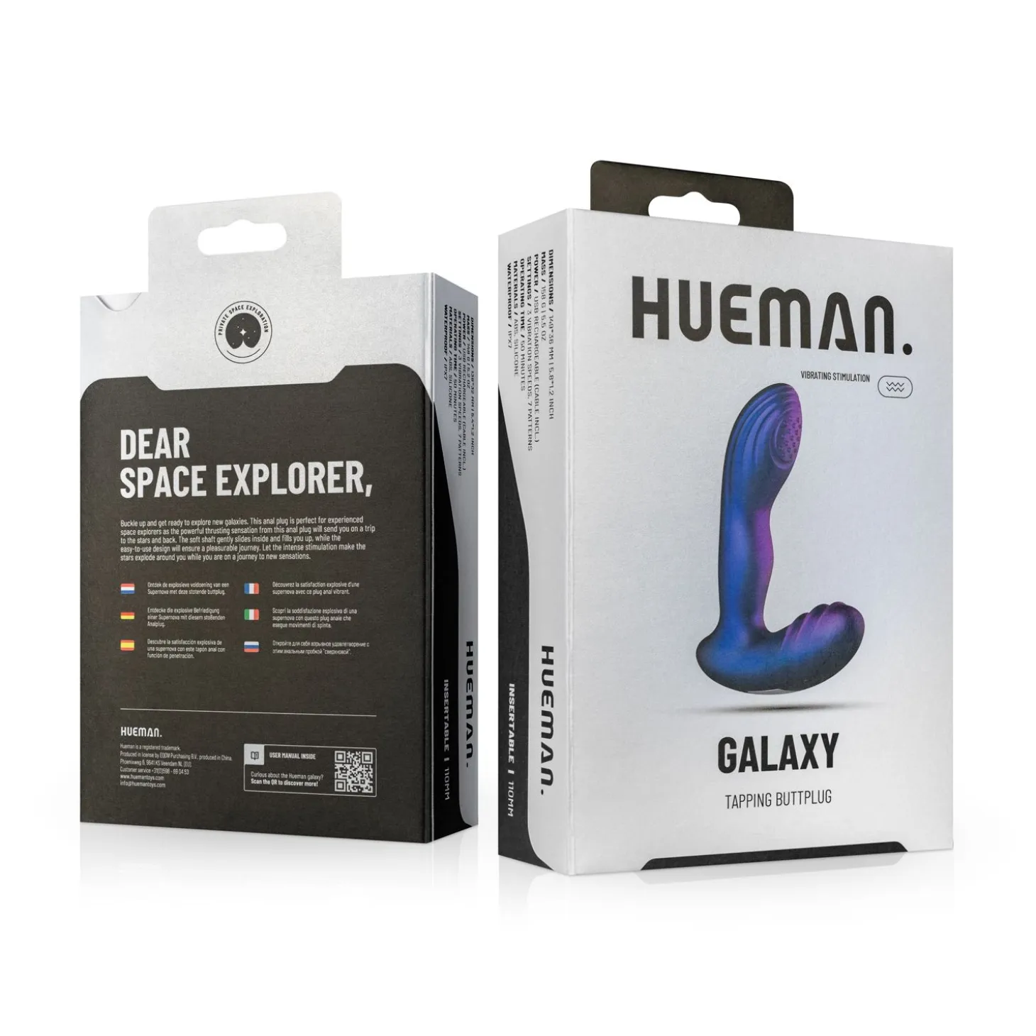 Hueman - Plug anal vibrant - Bleu