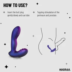 Hueman - Plug anal vibrant - Bleu