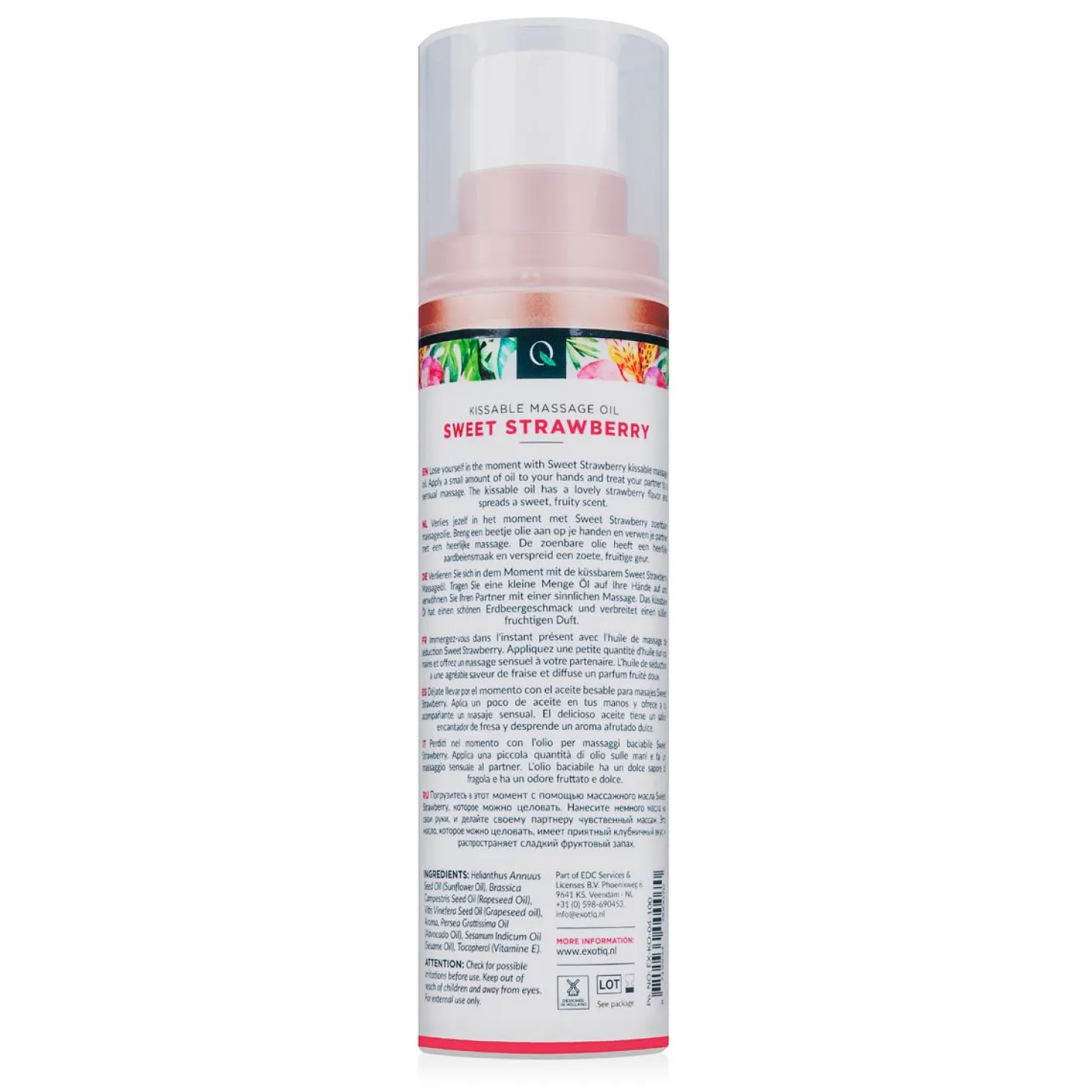 Huile de massage douce à la fraise Exotiq - 100 ml