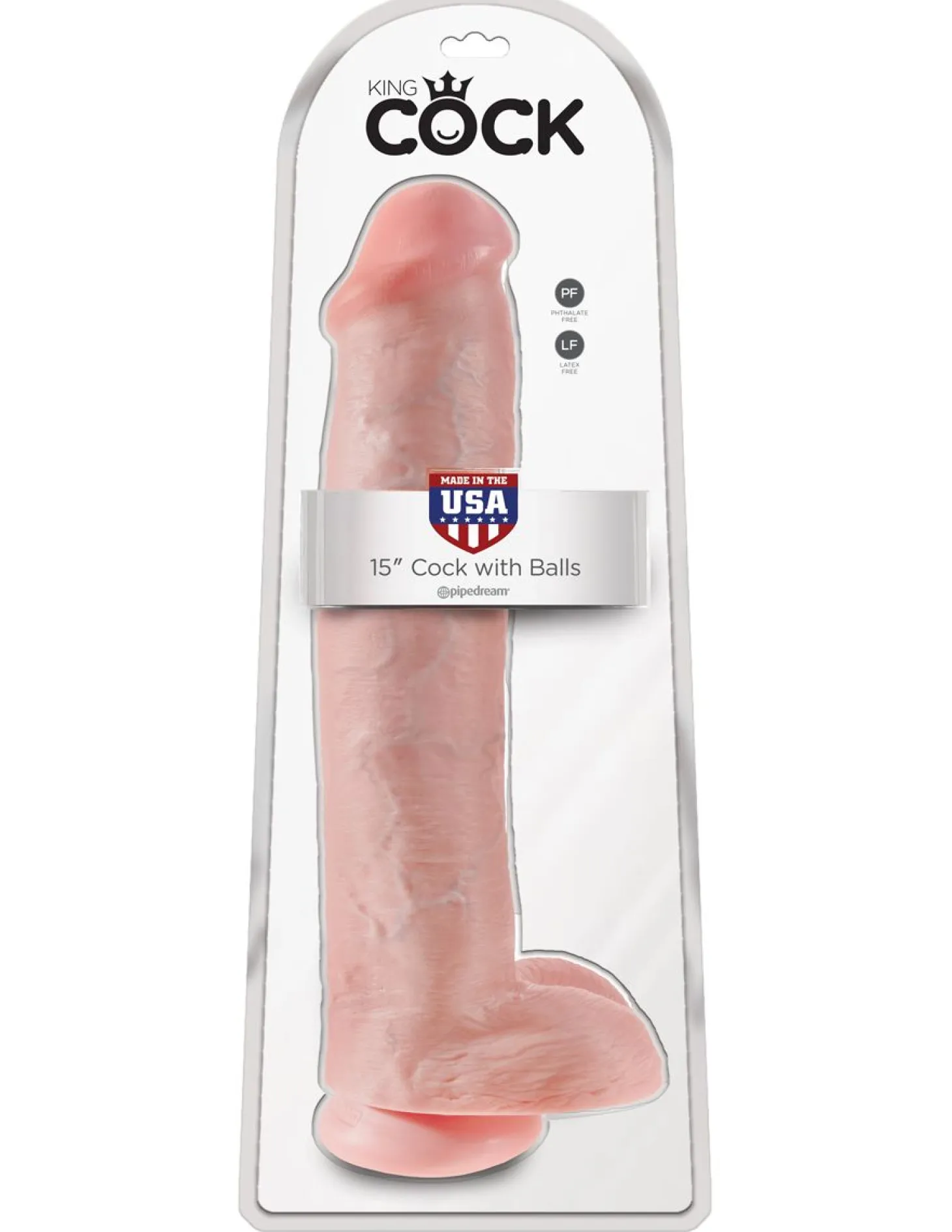 King Cock Gode Cock with Balls 15'' Beige
