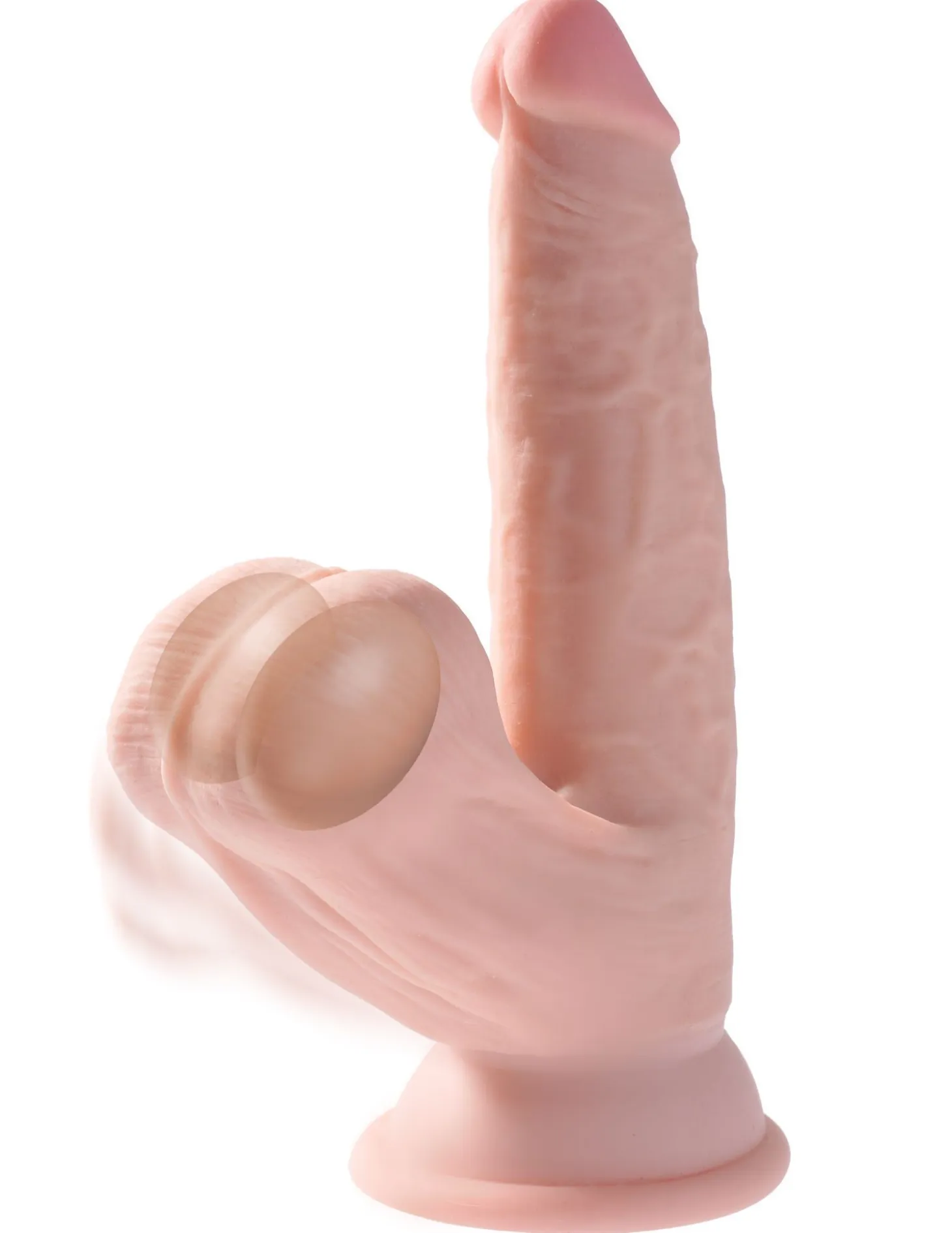 King Cock Plus Godemiché réaliste avec scrotum mobile - 24 cm