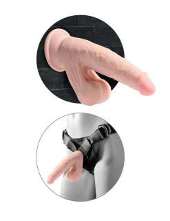 King Cock Plus Godemiché réaliste avec scrotum mobile - 24 cm