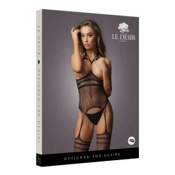 Le Desir - Bodystocking Strappy - Bonnets Ouverts Noir
