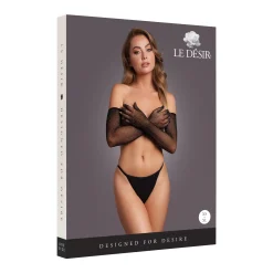 Le Desir - Gants d'Opéra Scintillants - Noir/Or Pailleté