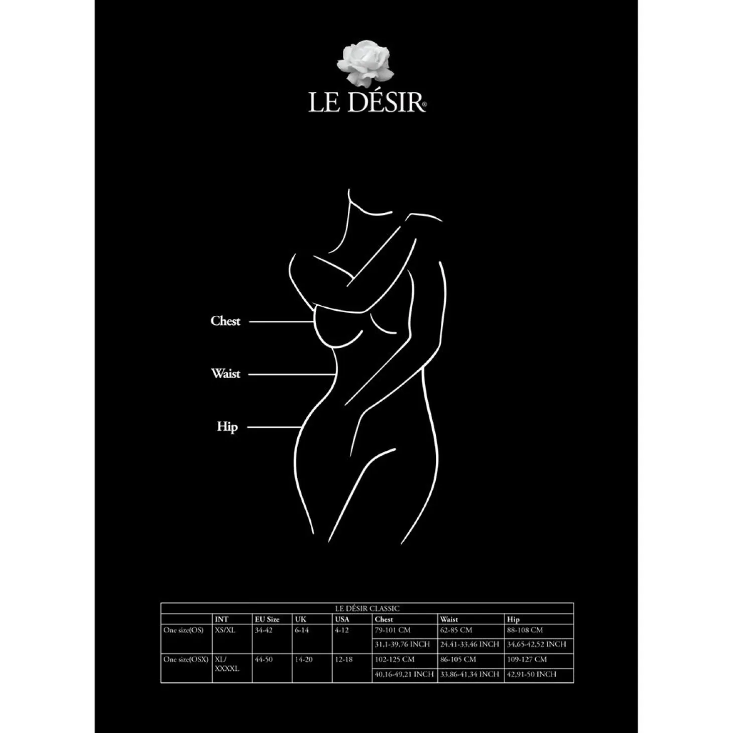 Le Désir - Bodystocking à Bretelles Croisées et Jarretelles Taille Queen - Noir
