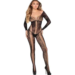 Leg Avenue - Bodystocking en Dentelle - Noir