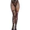 Leg Avenue - Collant Dahlia Dentelle Résille - Noir