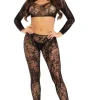 Leg Avenue - Crop Top & Leggings Sans Pied - Noir
