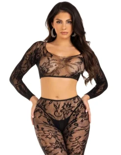 Leg Avenue - Crop Top & Leggings Sans Pied - Noir