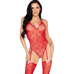 Leg Avenue – Teddy avec Bas Intégrés – Rouge