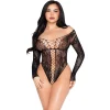 Leg Avenue - Teddy en Dentelle - Noir