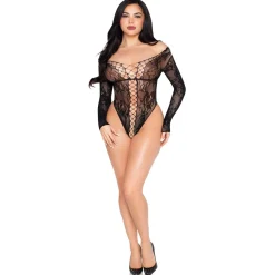 Leg Avenue - Teddy en Dentelle - Noir