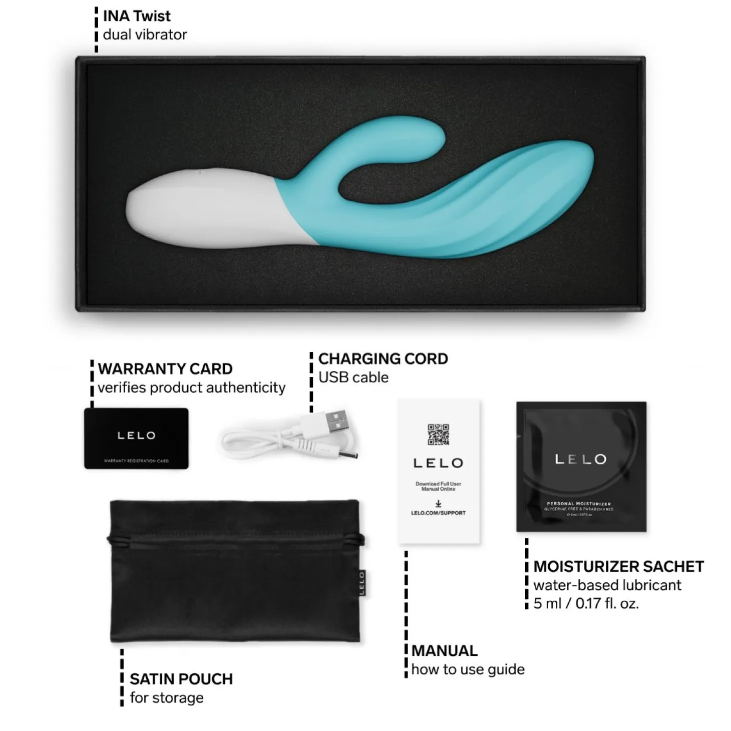 LELO - INA Twist Masseur Double Action - Aqua