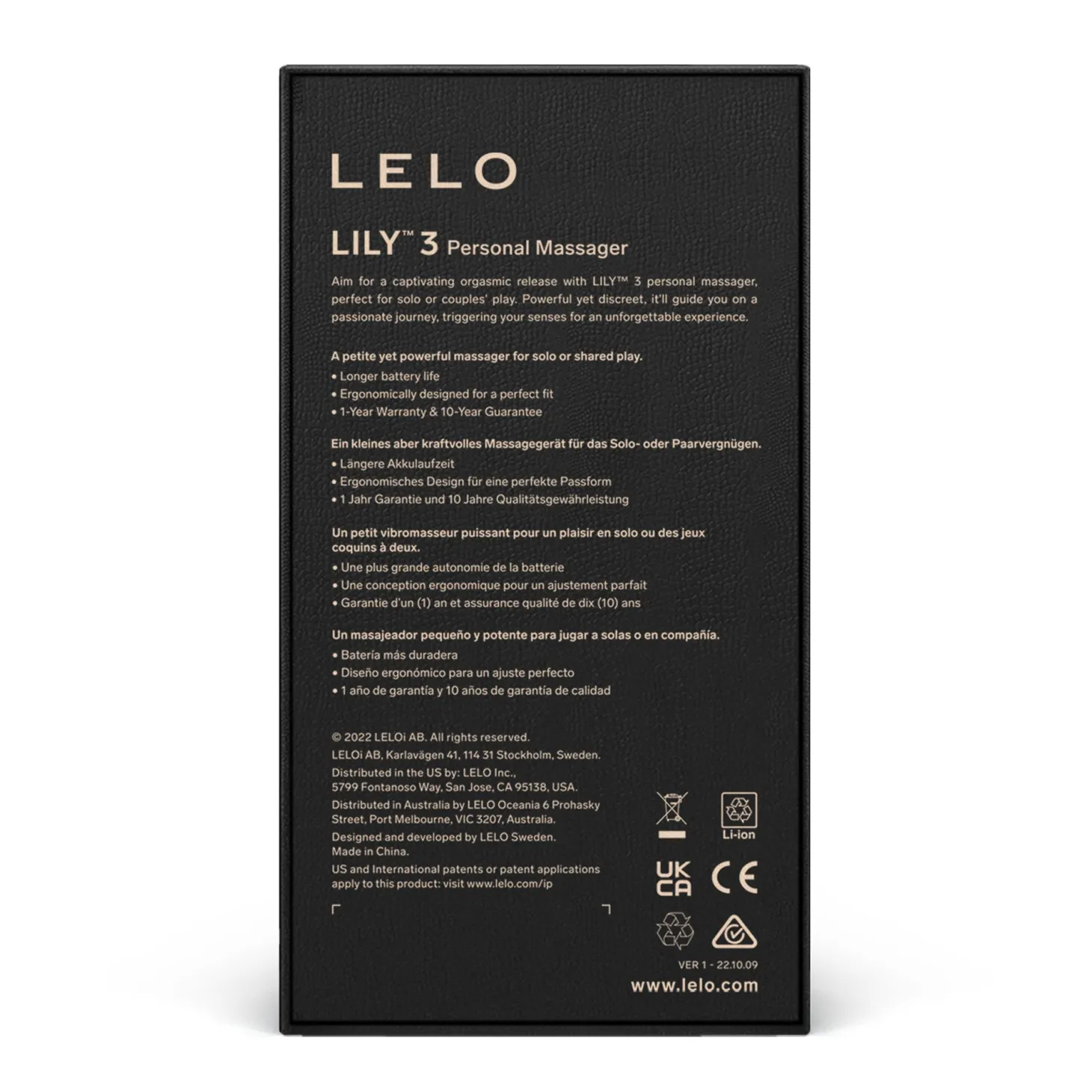 LELO - Lily 3 Masseur Personnel - Prune Foncée
