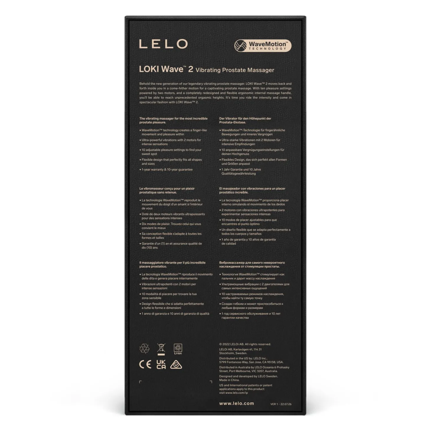 LELO - Loki Wave 2 Prostate Vibrator - Noir