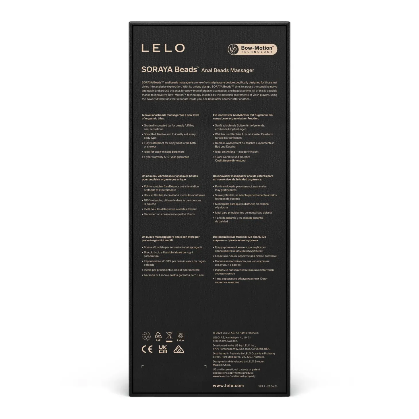LELO - Soraya Perles Anales - Noir
