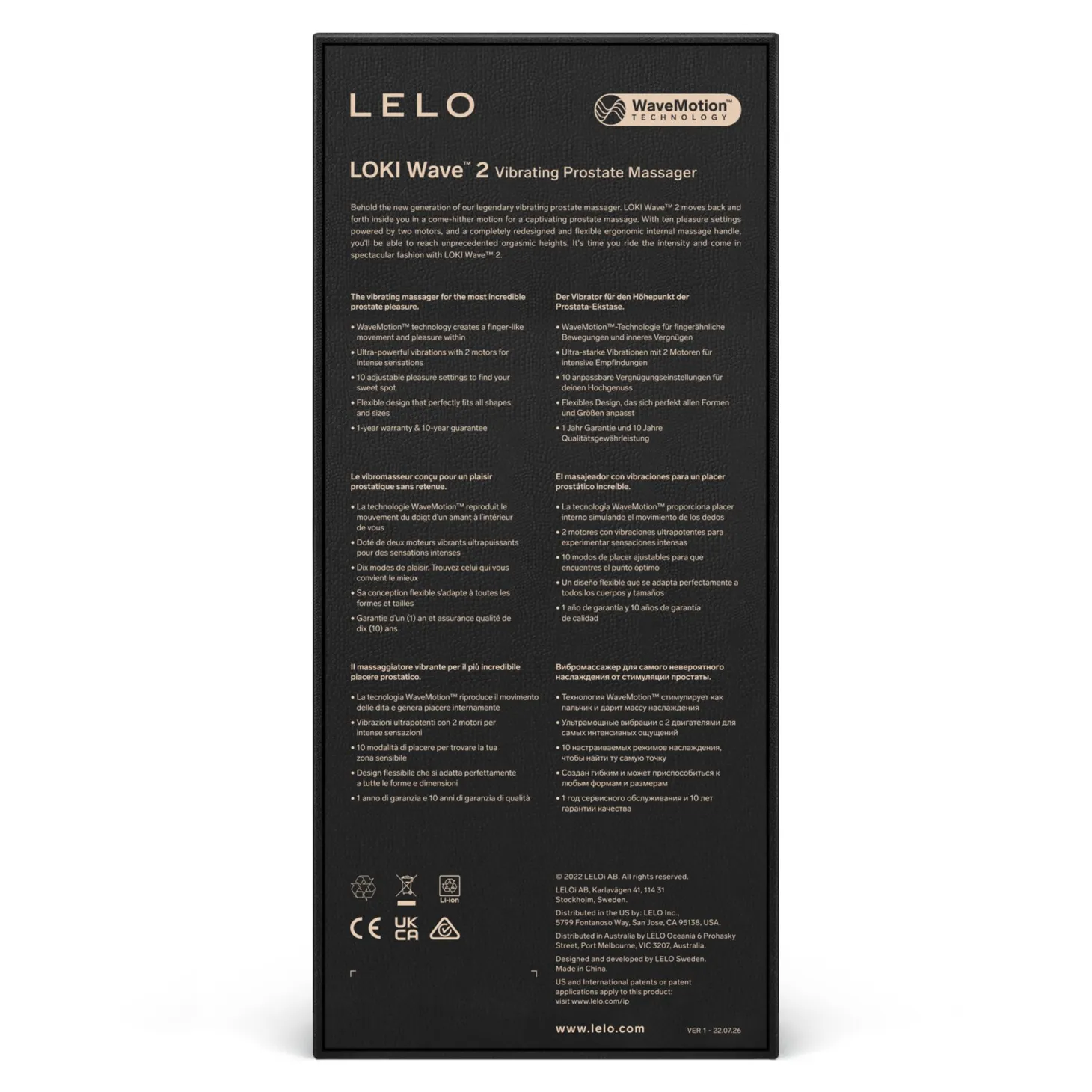 LELO - Stimulateur de prostate "Loki Wave 2" - Bleu