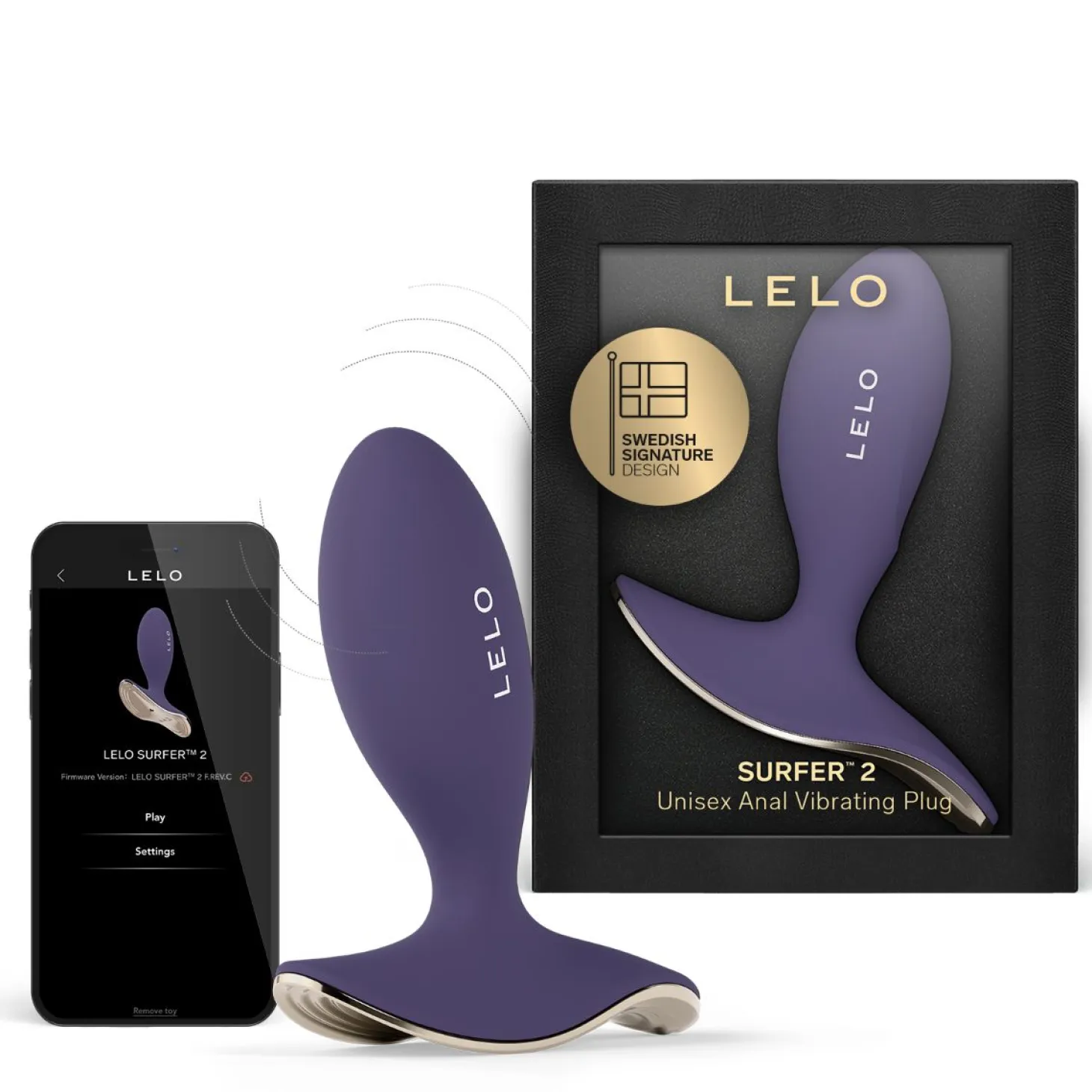 LELO - SURFER 2 Plug Anal Vibrant - Cyber Purple