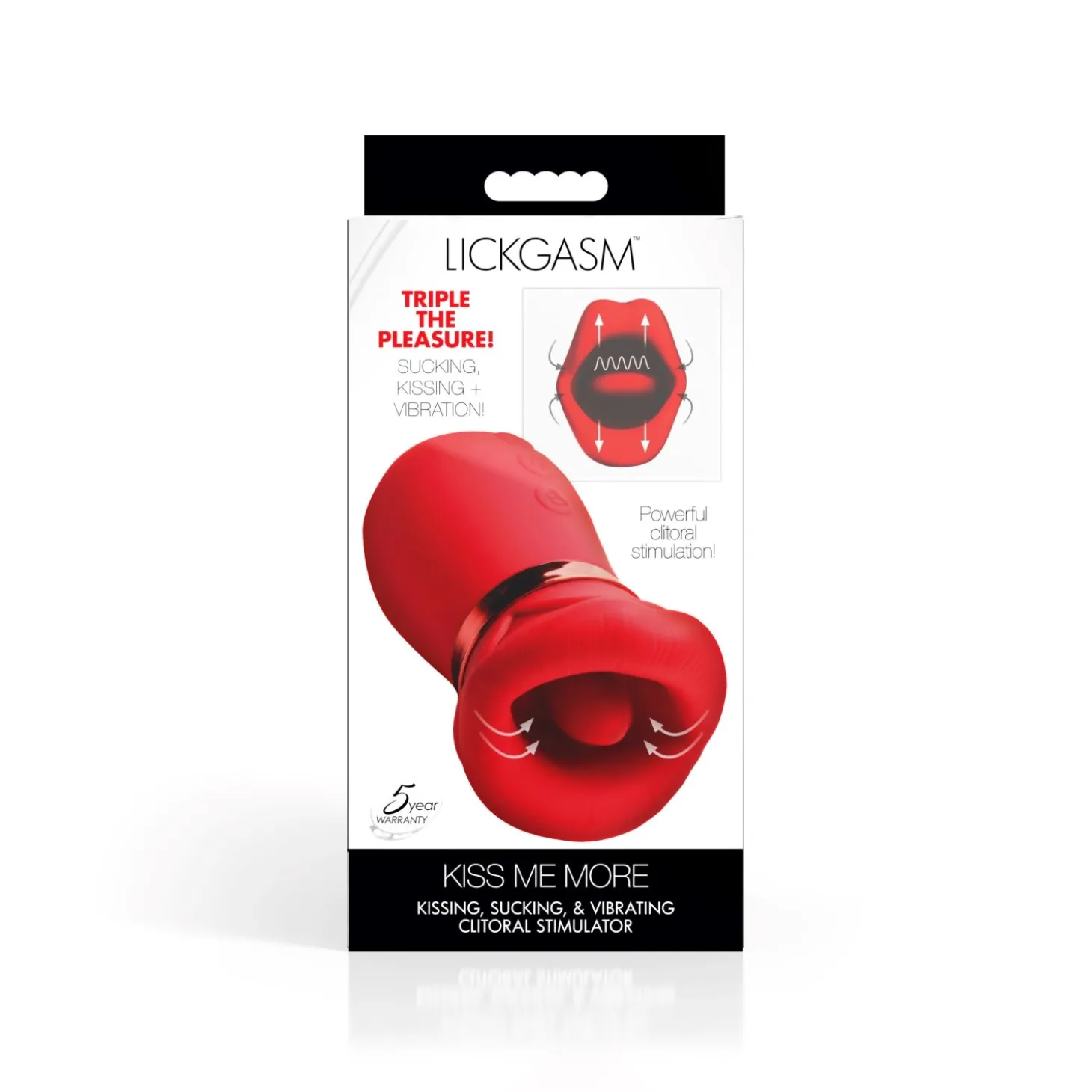 LICKGASM - Stimulateur Clitoridien Kiss Me More Succion, Vibration & Bais