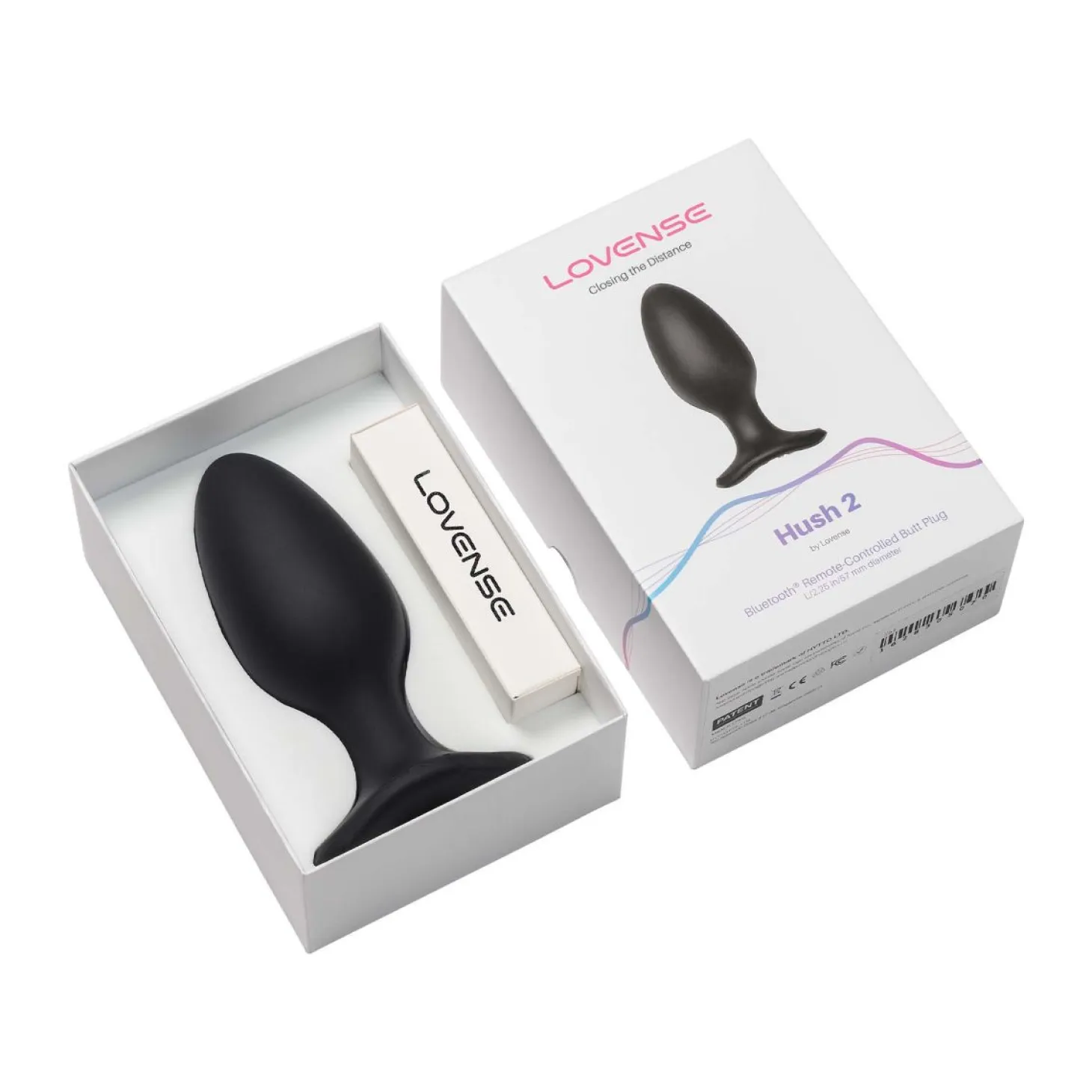 Lovense - Hush 2 Plug Anal Vibrant Avec Application - Noir