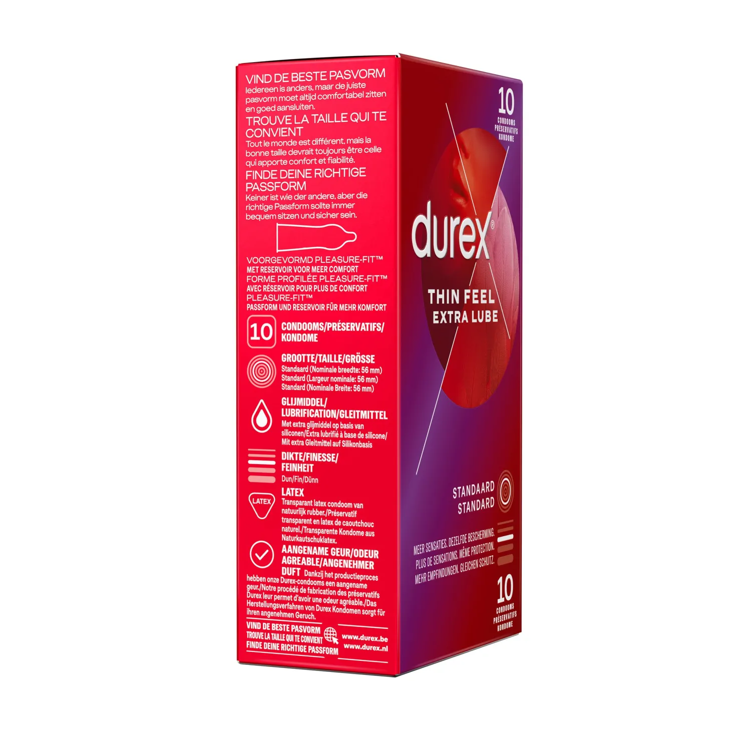 Lubrifiant Durex Thin Feel Extra - 10 préservatifs