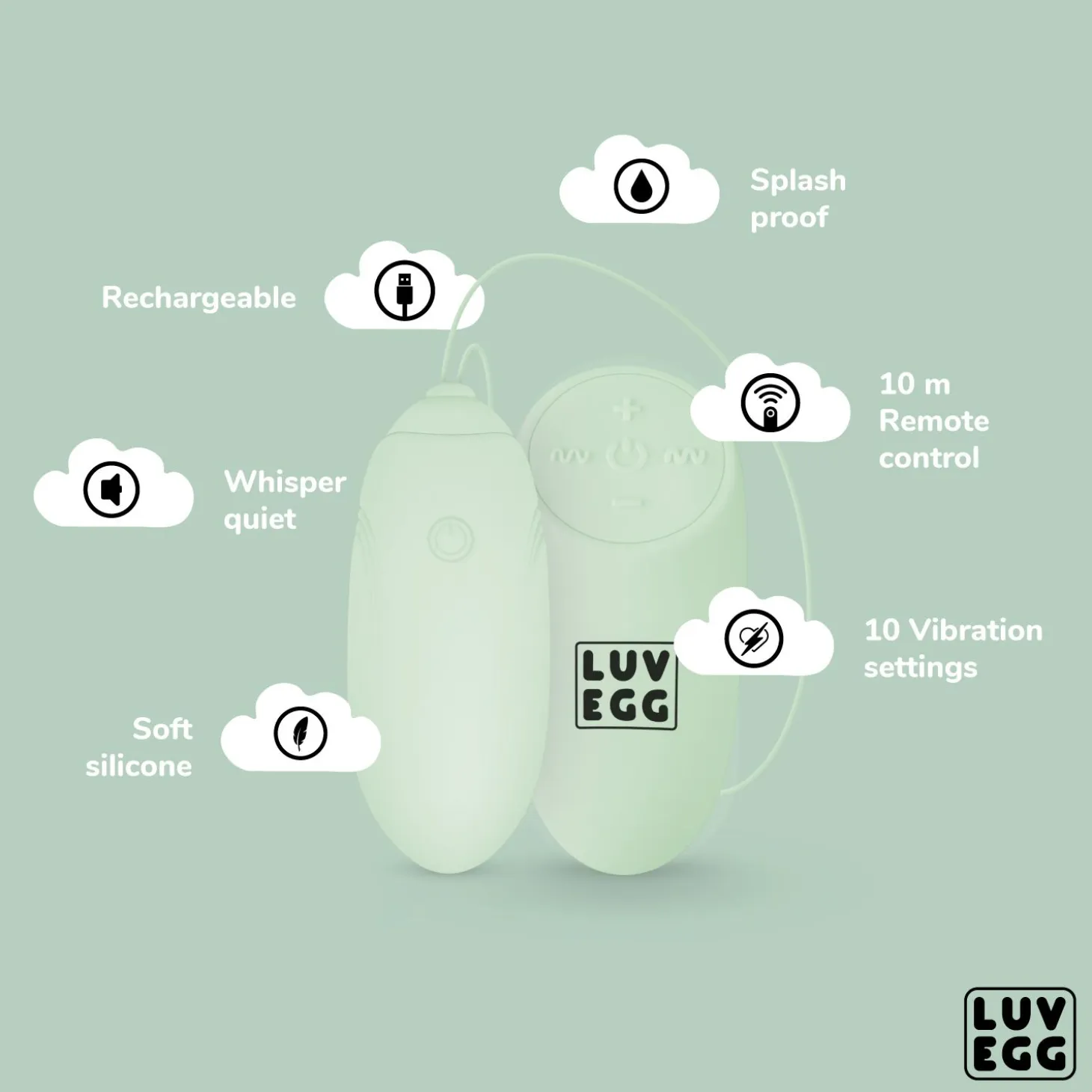 LUV EGG - Œuf Vibrant avec télécommande - Vert