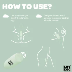 LUV EGG - Œuf Vibrant avec télécommande - Vert