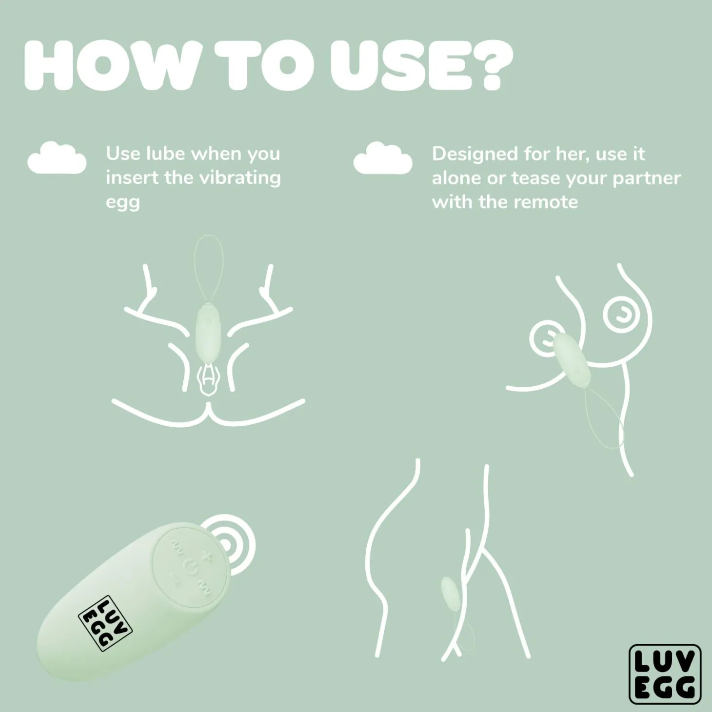 LUV EGG - Œuf Vibrant avec télécommande - Vert