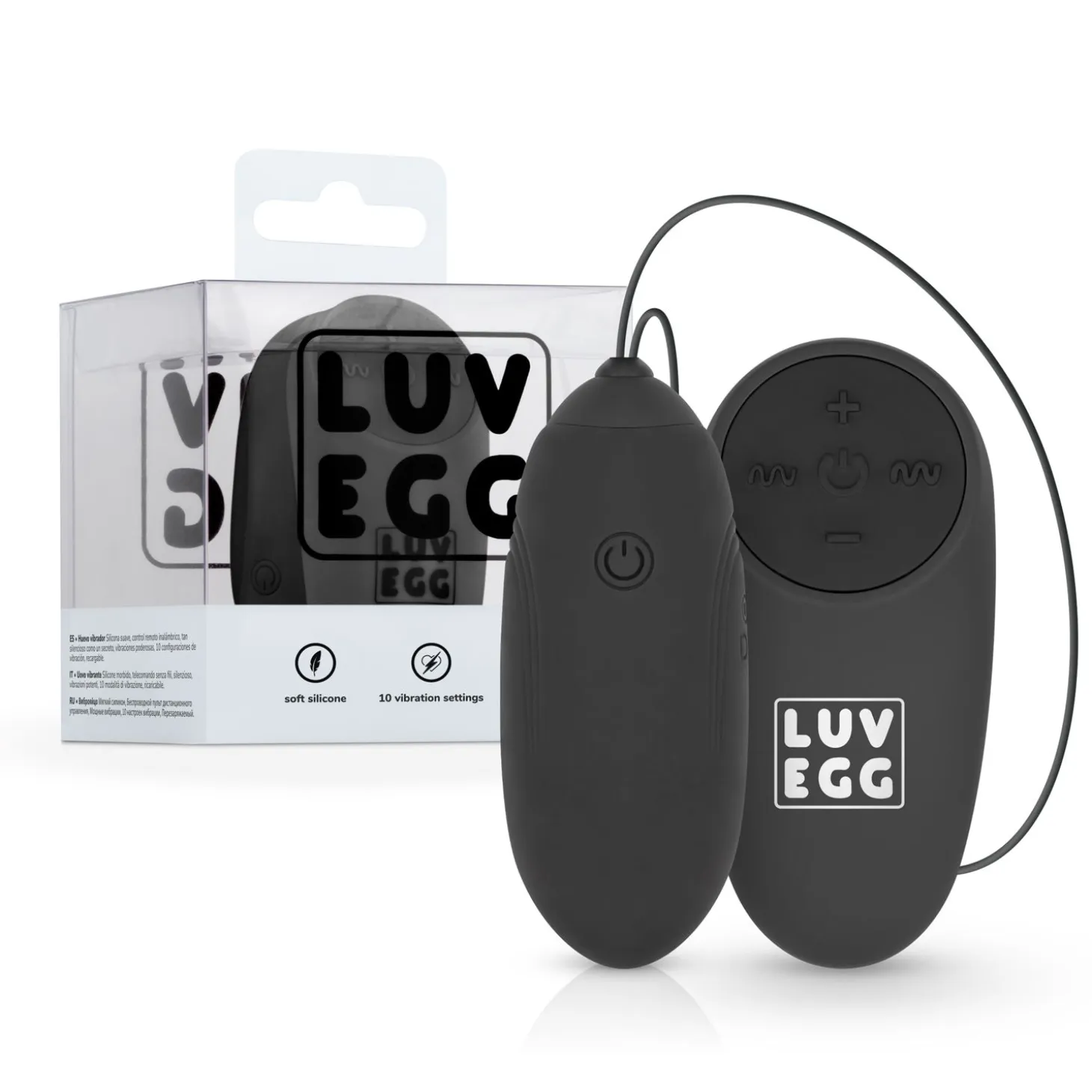 LUV EGG - Œuf Vibrant avec télécommande - Noir