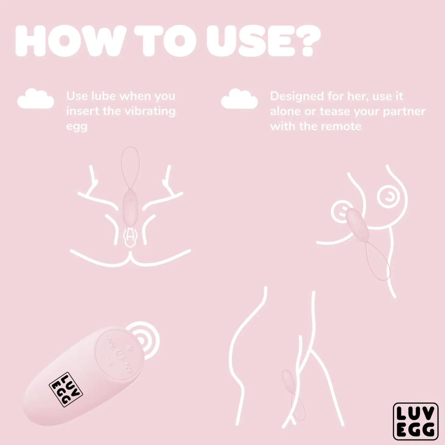 LUV EGG - Œuf Vibrant avec télécommande - Rose