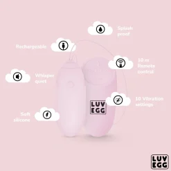 LUV EGG - Œuf Vibrant avec télécommande - Rose
