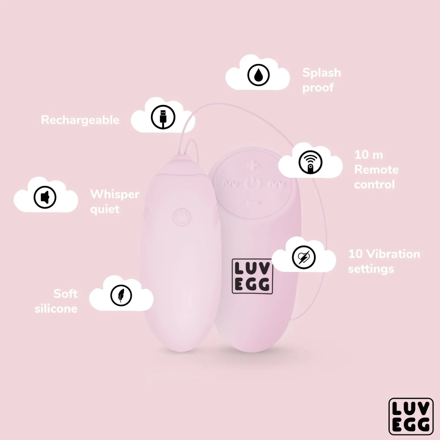 LUV EGG - Œuf Vibrant avec télécommande - Rose