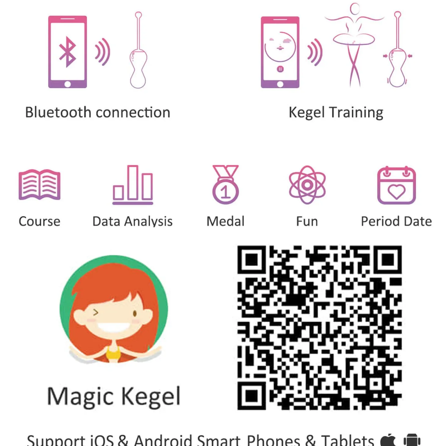 Magic Motion - Boules de geisha connectées Smart Kegel Master roses