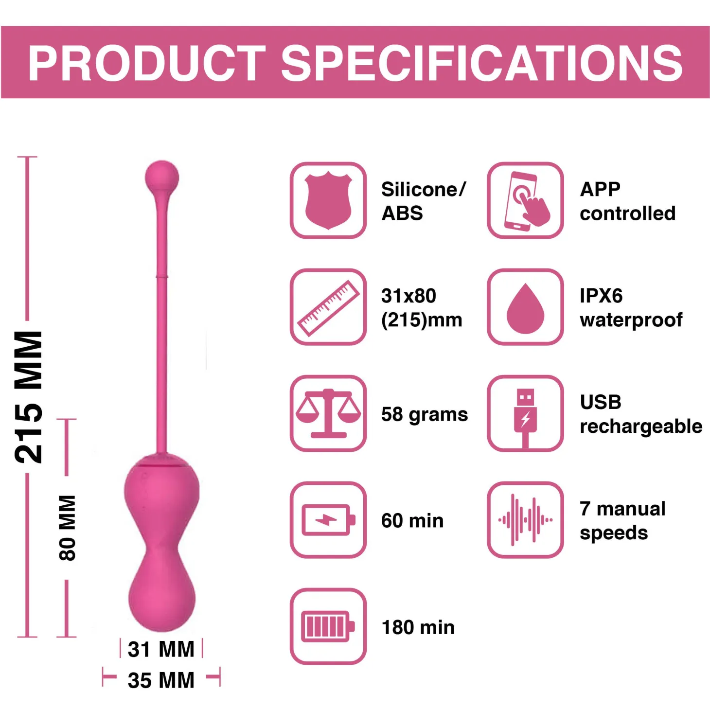 Magic Motion - Boules de geisha connectées Smart Kegel Master roses