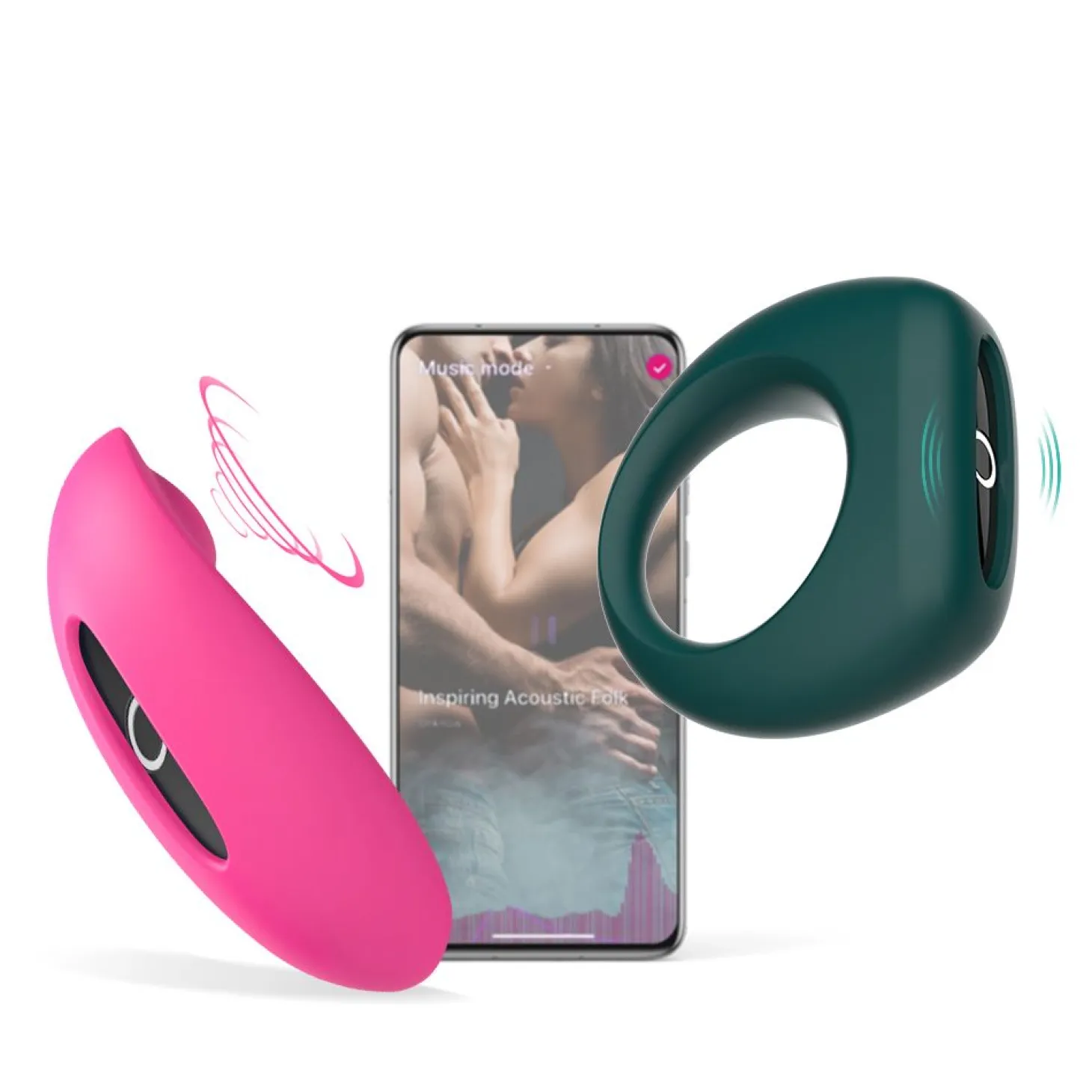 Magic Motion - Pack cockring et stimulateur clitoridien avec Télécommande - Rose/Vert