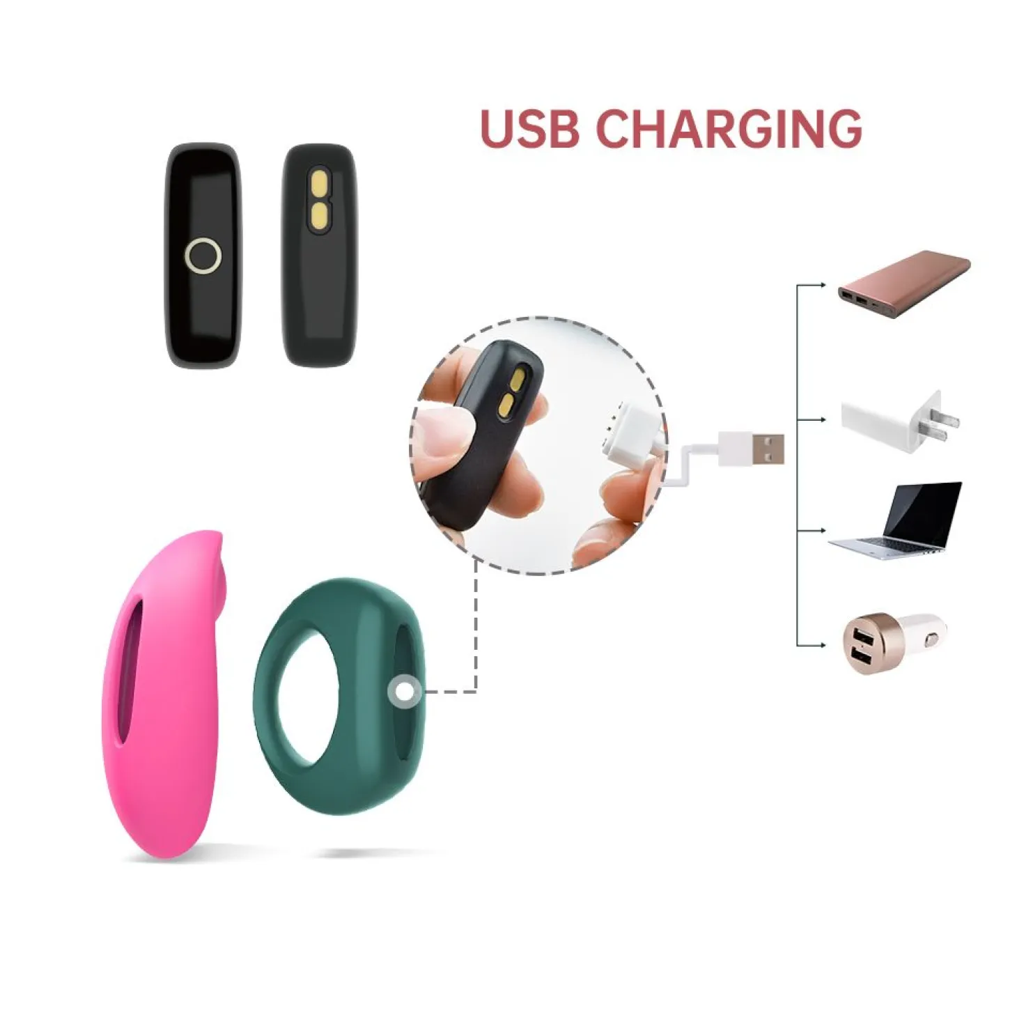 Magic Motion - Pack cockring et stimulateur clitoridien avec Télécommande - Rose/Vert