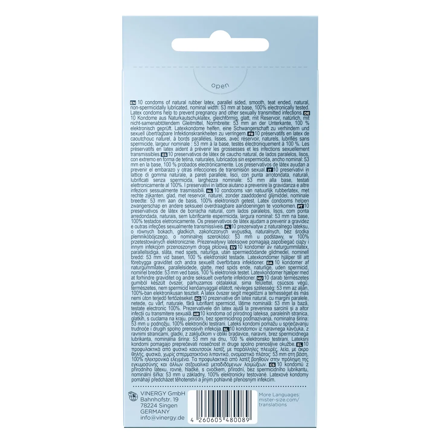 MISTER.SIZE - M Préservatifs Ultra Fins - 10 Pièces