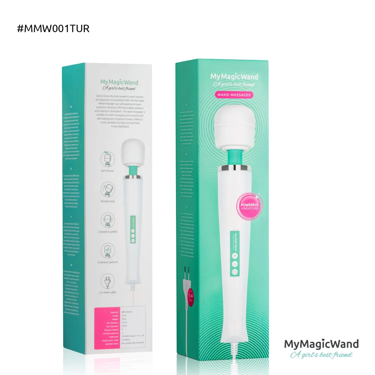 MyMagicWand - Masseur vibrant et stimulateur clitoridien - Turquoise