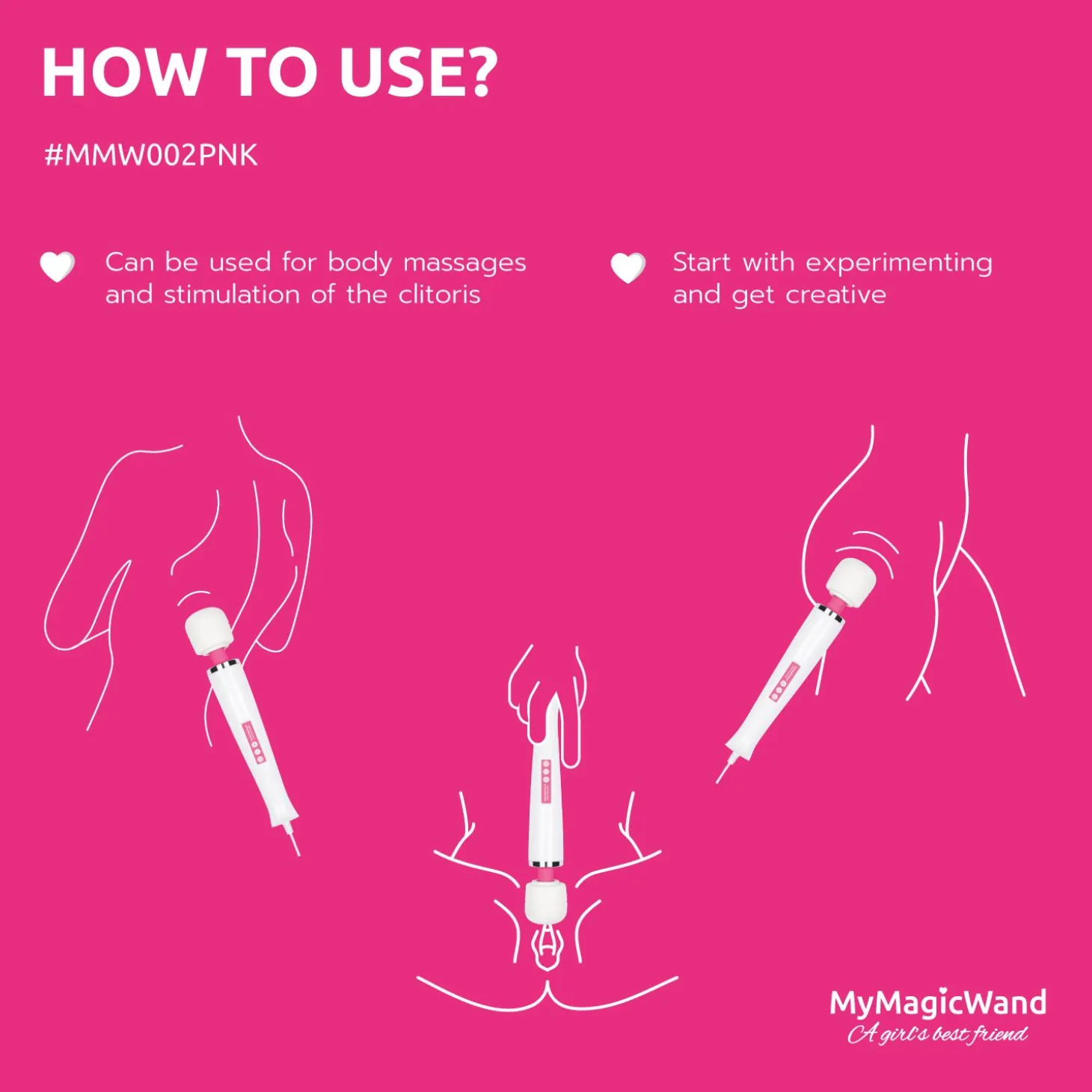 MyMagicWand - Masseur vibrant et stimulateur clitoridien - Rose