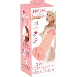 Nature Skin - Extension + Masturbateur 2-en-1 - 22 cm